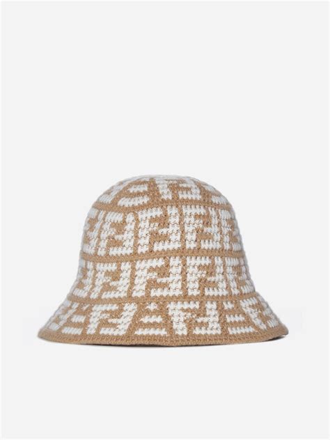 fendi cloche hat|FENDI FF Motif Crochet Cloche Hat .